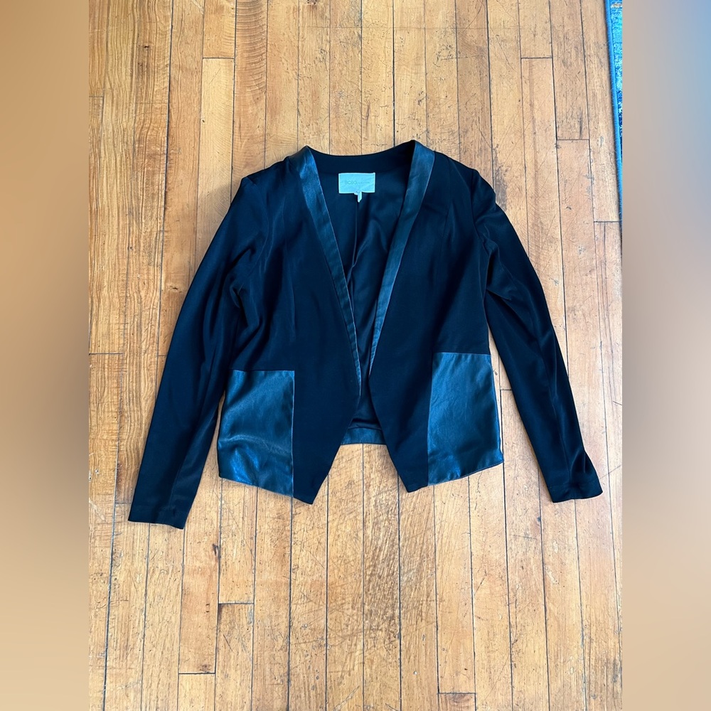 BCBGeneration Black Jacket with Faux Leather Accents - Size S